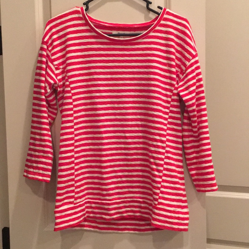 Madewell | Red and white stripe sweatshirt